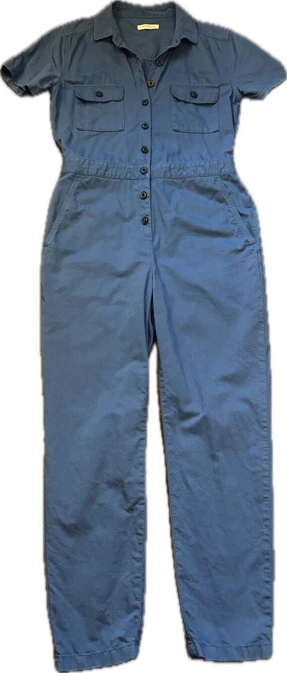 Outerknown S.E.A. Suit Utility Jumpsuit in Slate Blue XS Minimalist Coastal